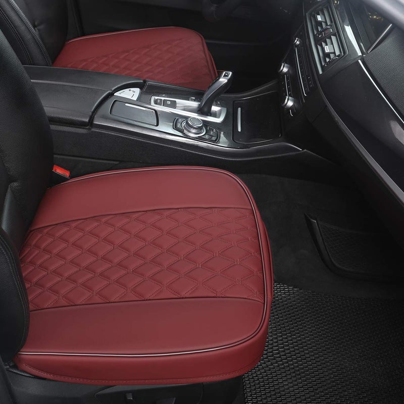 Black Panther 1 Piece PU Car Seat Cover Front Seat Protector Compatible with 90% Vehicles,Embroidery,Anti-Slip & Full Wrapping Bottom W55cm*D54cm(21.65''*21.26'') (1Piece,Burgundy) - Image 4